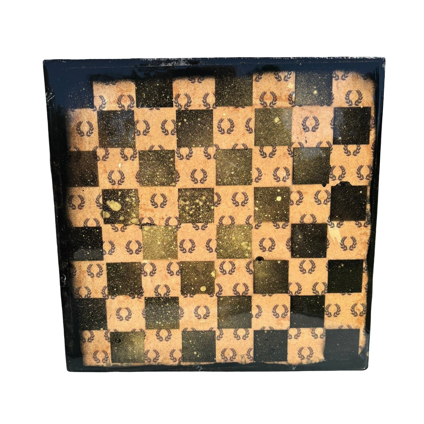 Vintage Brown Gold - Resin Coated Chess Board