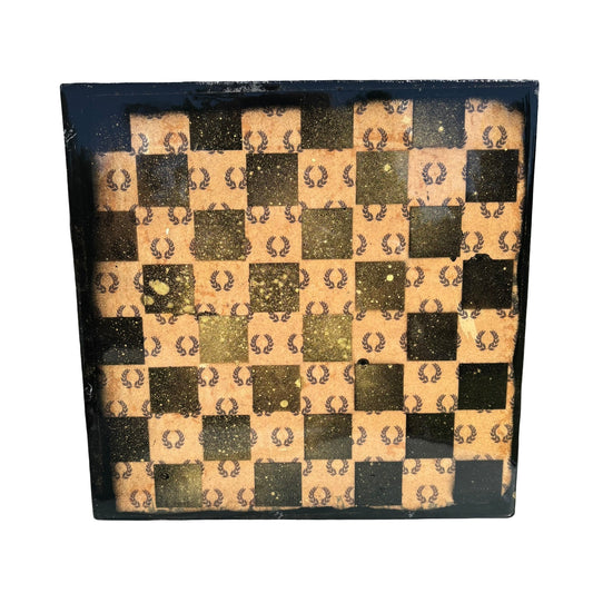 Vintage Brown Gold - Resin Coated Chess Board