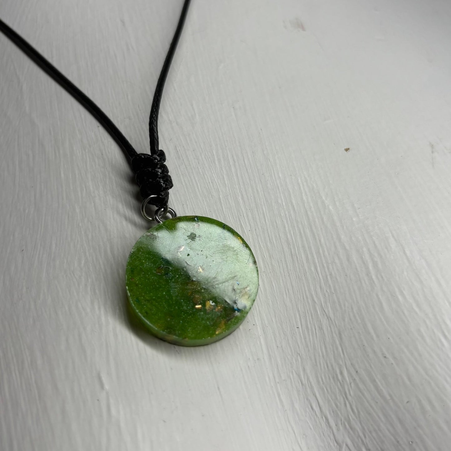 Dark Crystal Green Bishop - Handmade Resin Chess Necklace