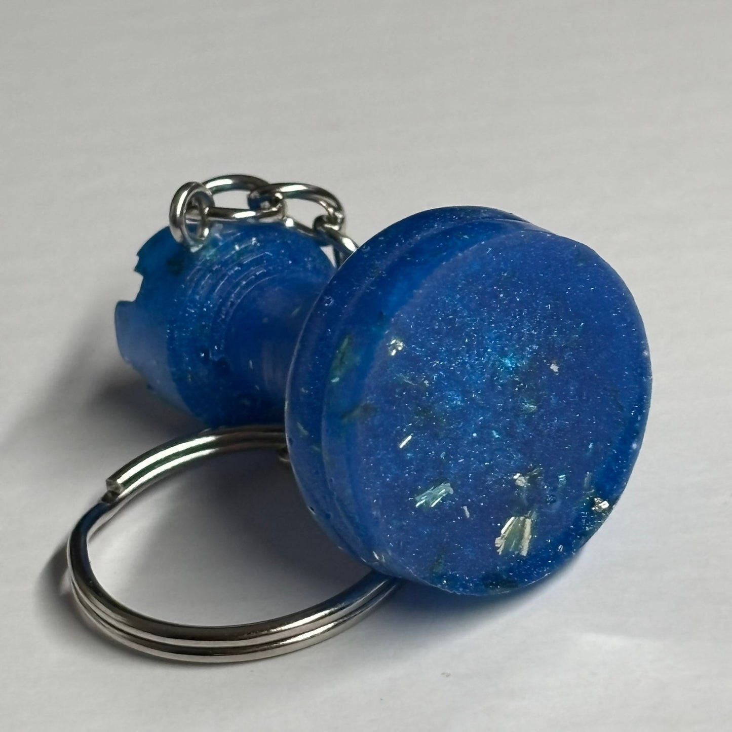 Blue Crystal Rook - Handmade Resin Keychain