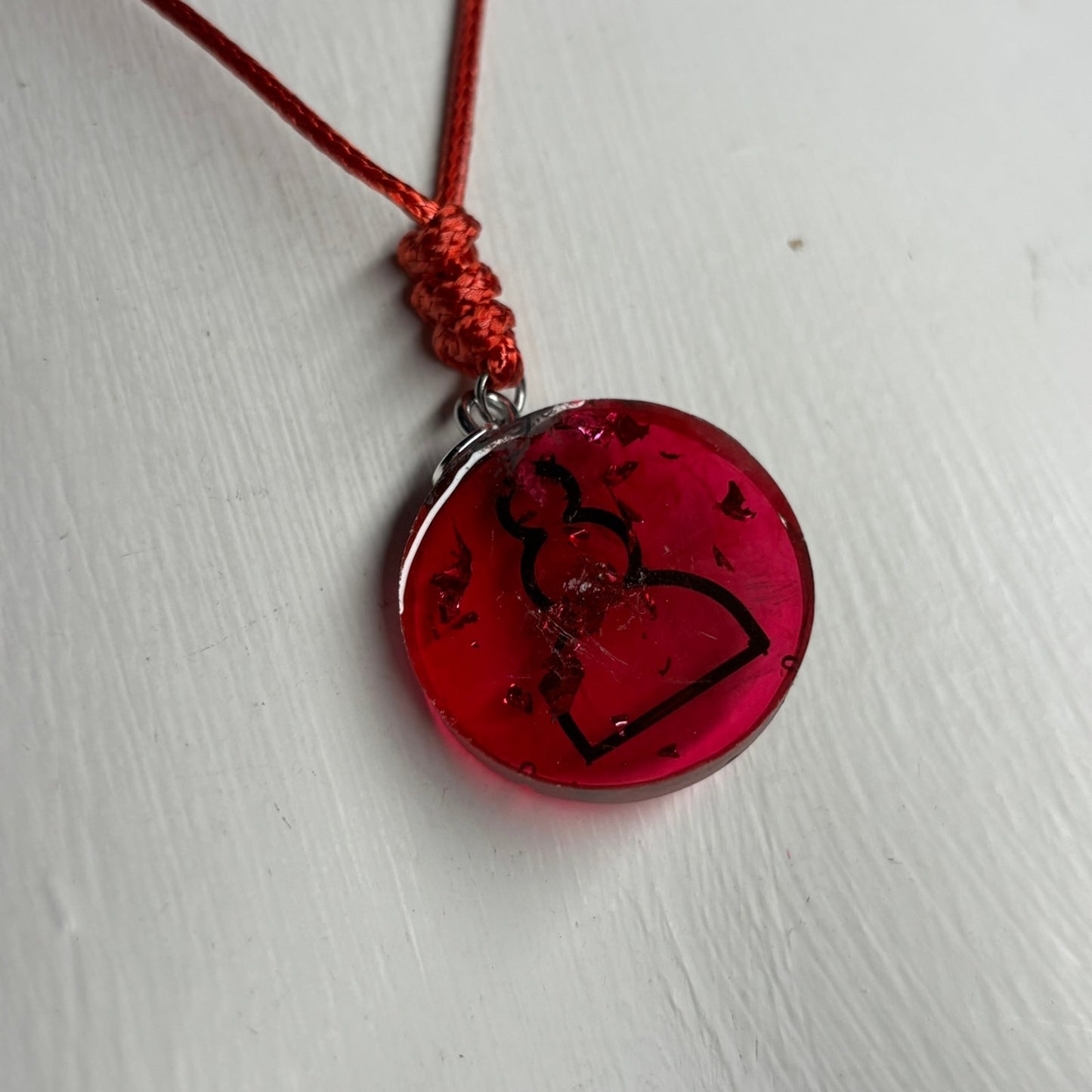 Translucent Red Pawn - Handmade Resin Chess Necklace