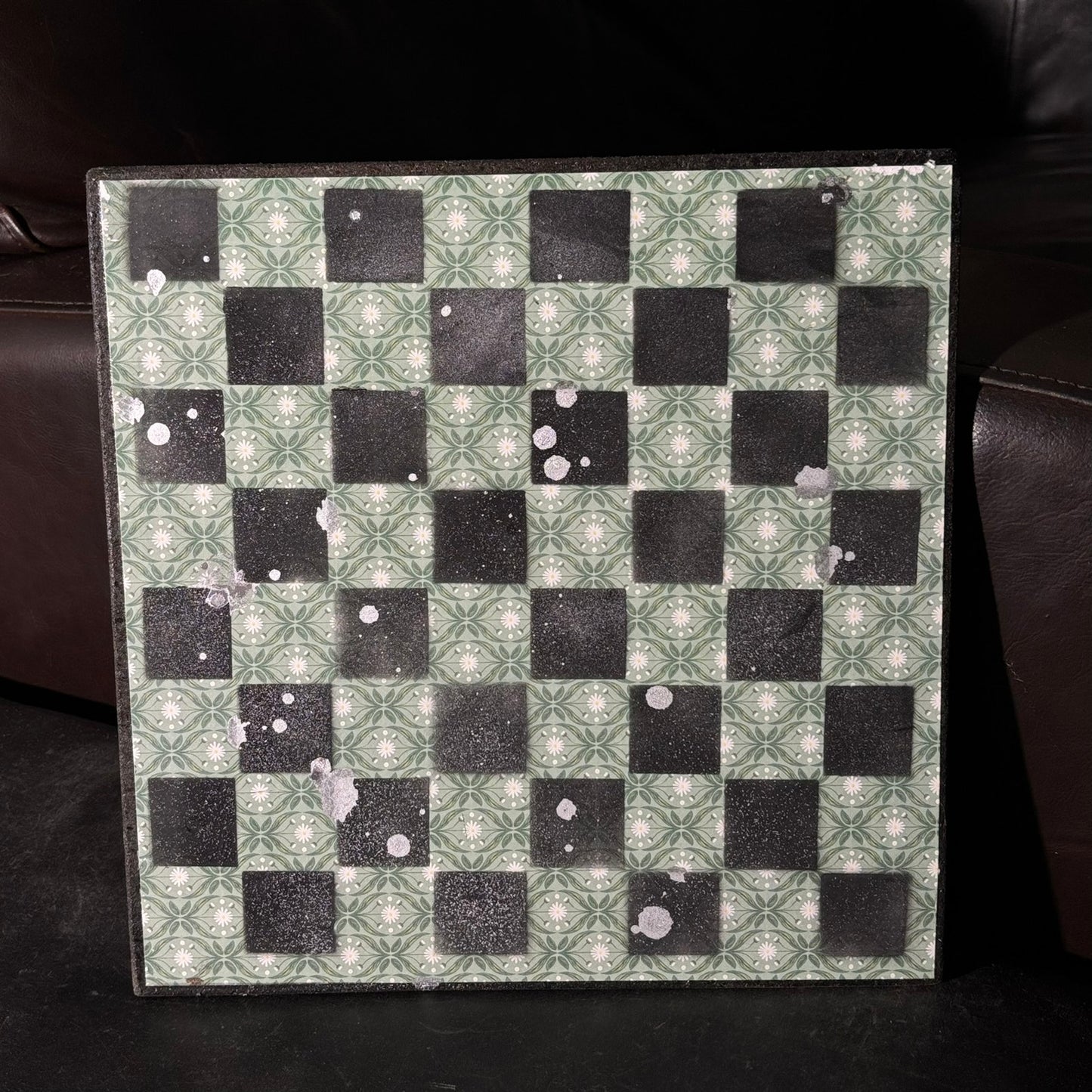 Green & Black - Scrapbook Chess Board
