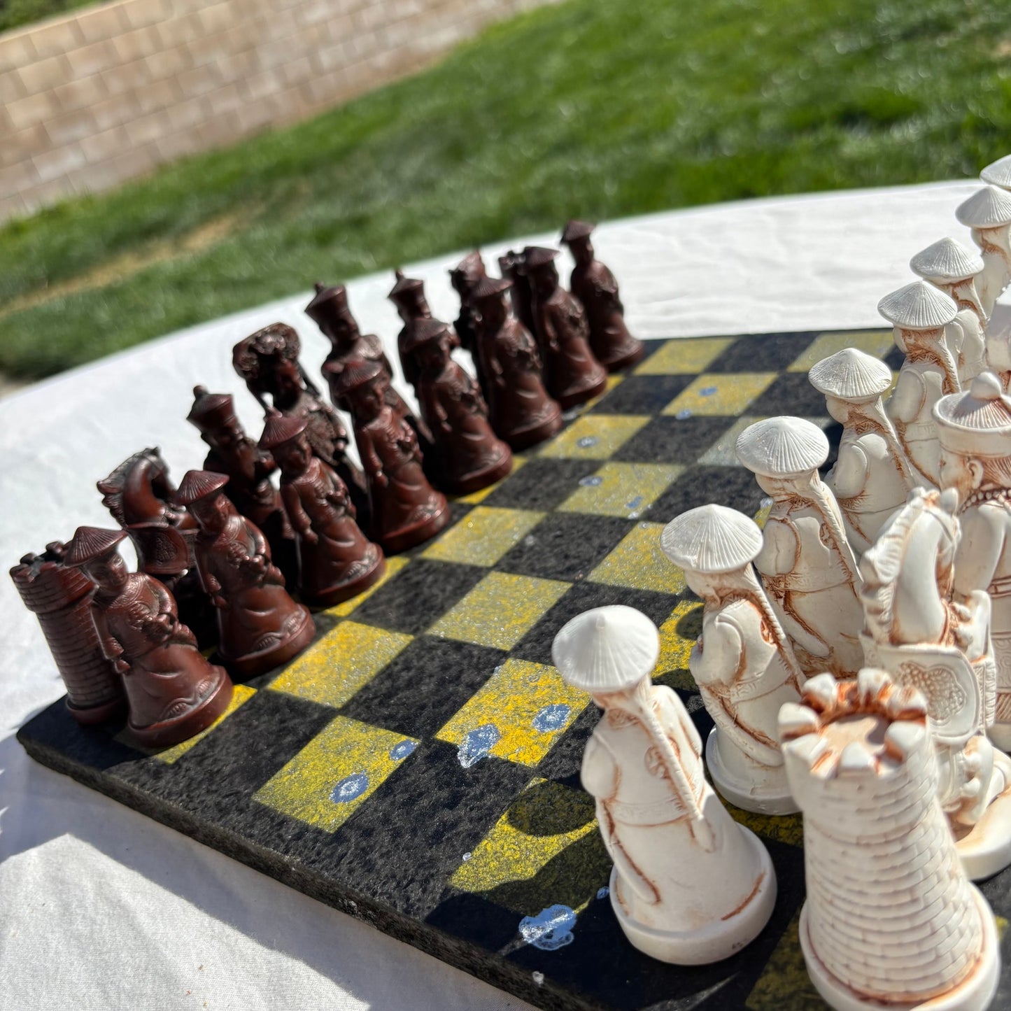 Yellow & Black Stealth - Chinese Edition Chess Set