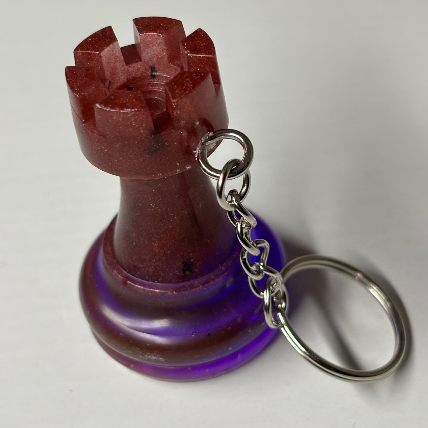 Translucent Rook - Handmade Resin Keychain - Large Edition