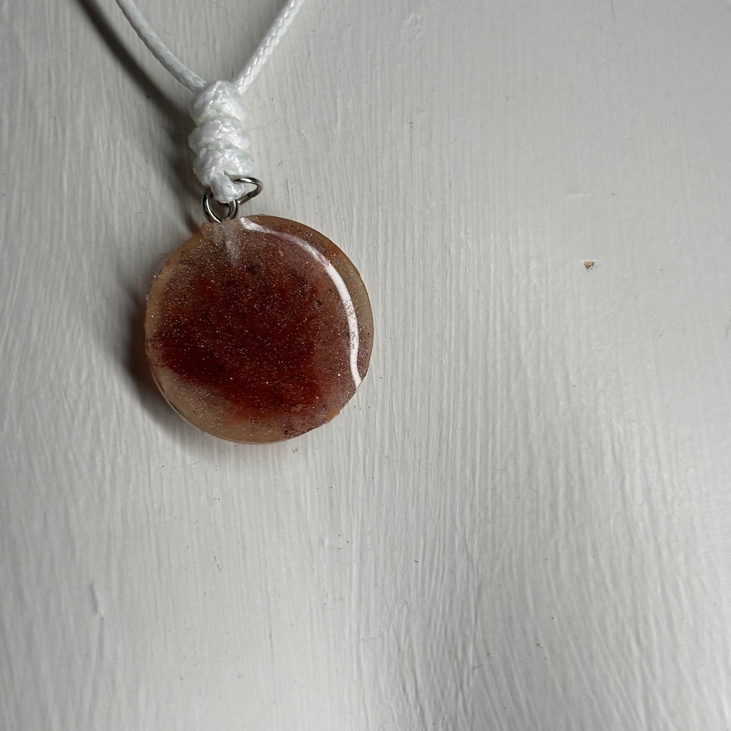 Orange Print Queen - Handmade Resin Chess Necklace