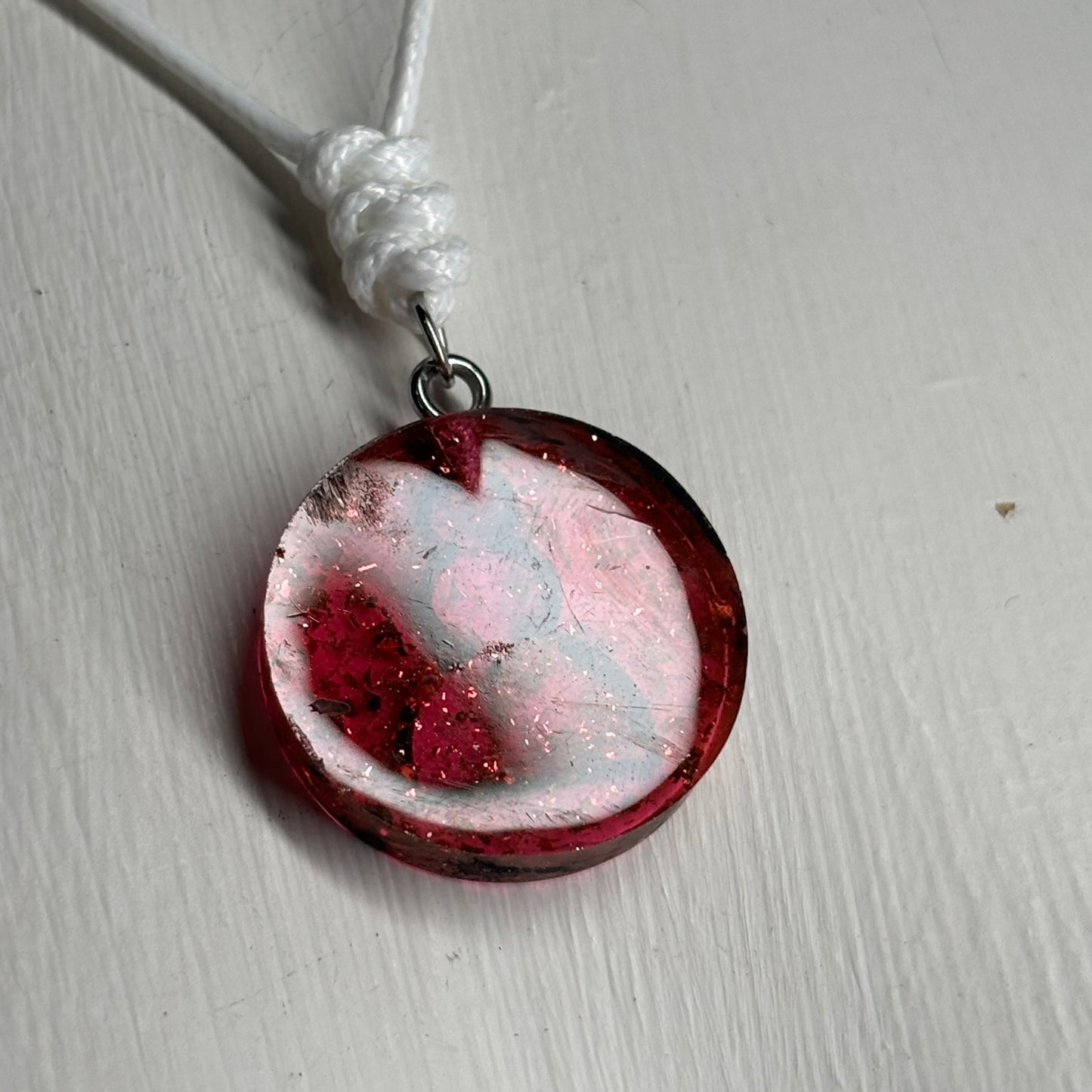 Red Crystal Pawn - Handmade Resin Chess Necklace