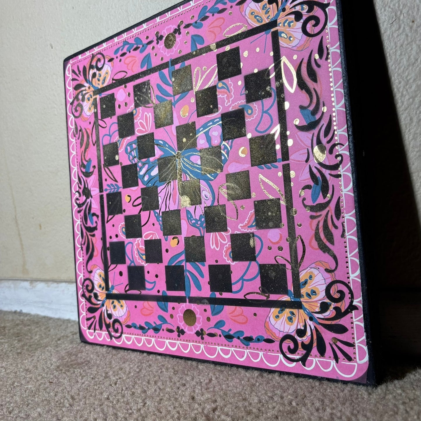 The Pink Butterfly - Scrapbook Chess Board