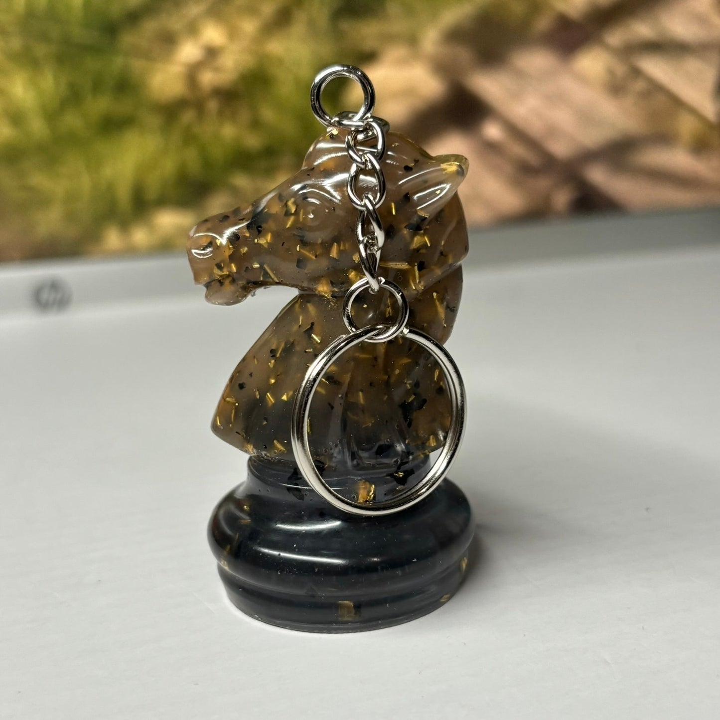 Stealth Royal Knight -  Handmade Resin Keychain - Large Edition