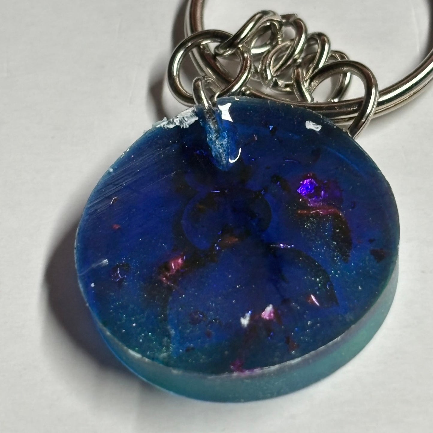 Navy Blue Green Pawn - Handmade Resin Keychain - Flat Edition