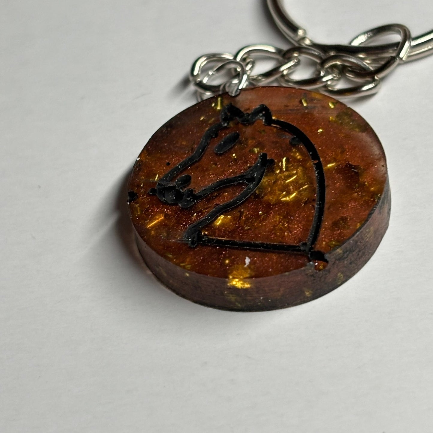 Royal Amber Knight - Handmade Resin Keychain