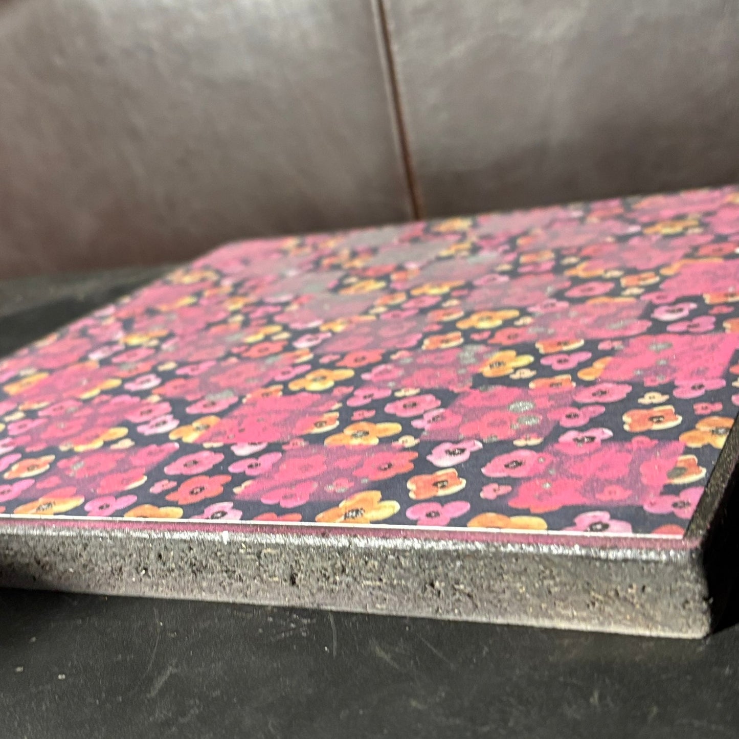 Pink Flowers - Scrapbook Chess Board