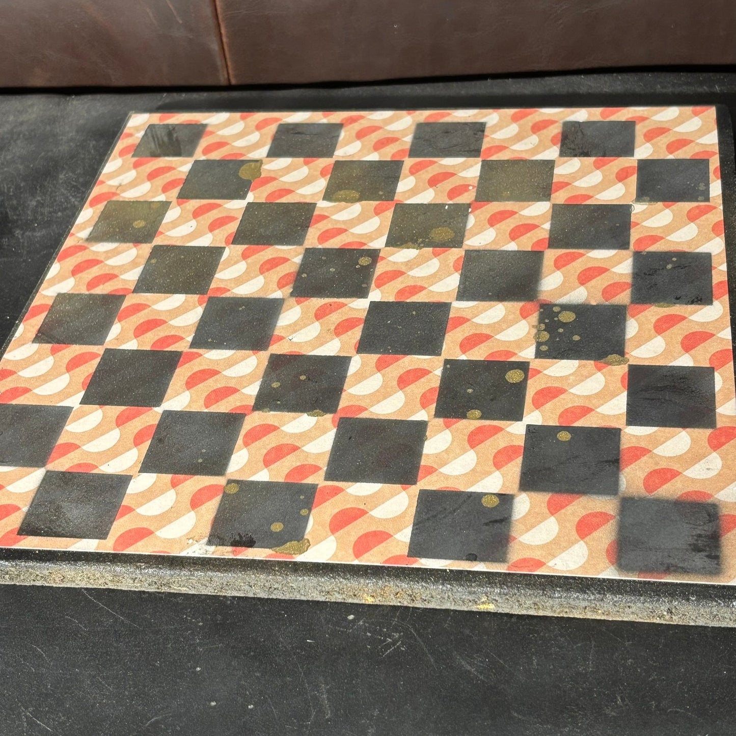 Orange Swirl - Scrapbook Chess Board