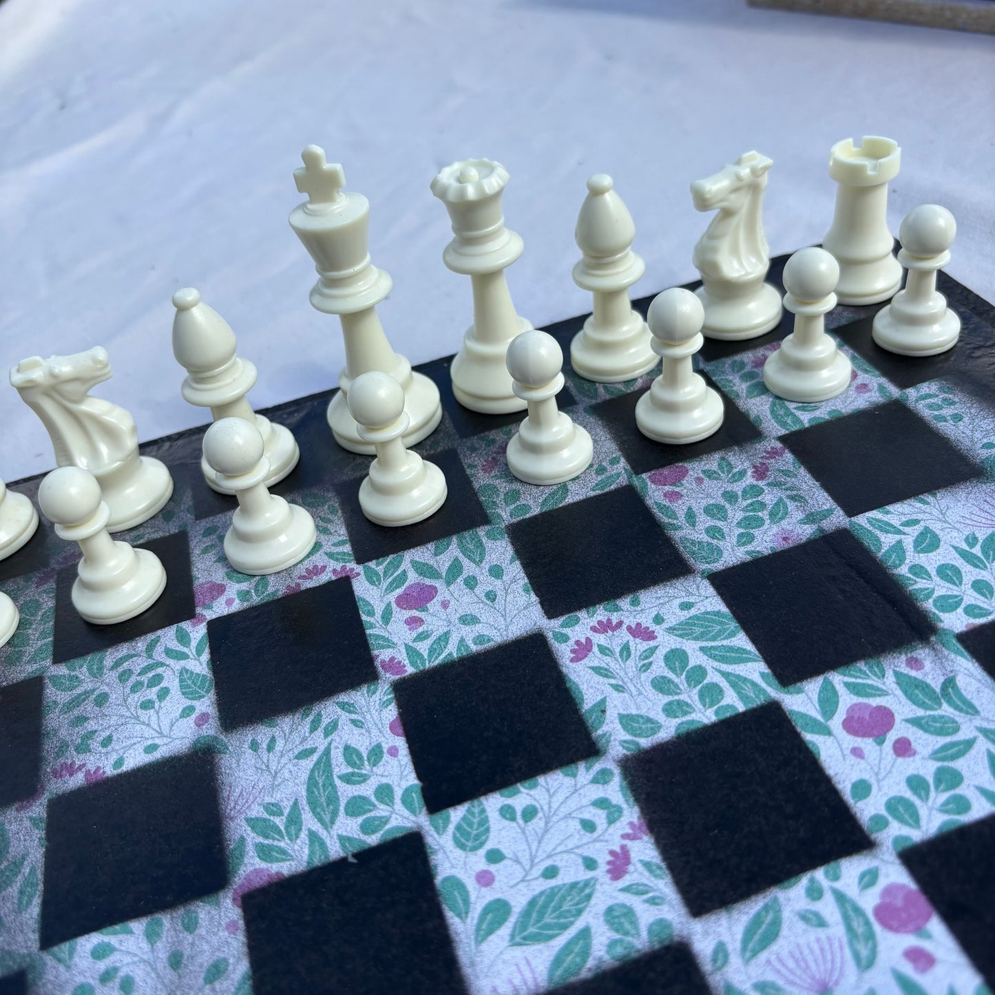 Vibrant Flowers - Scrapbook Chess Set