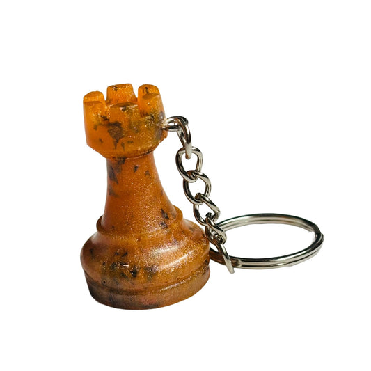 Spotted Orange Rook - Handmade Resin Keychain