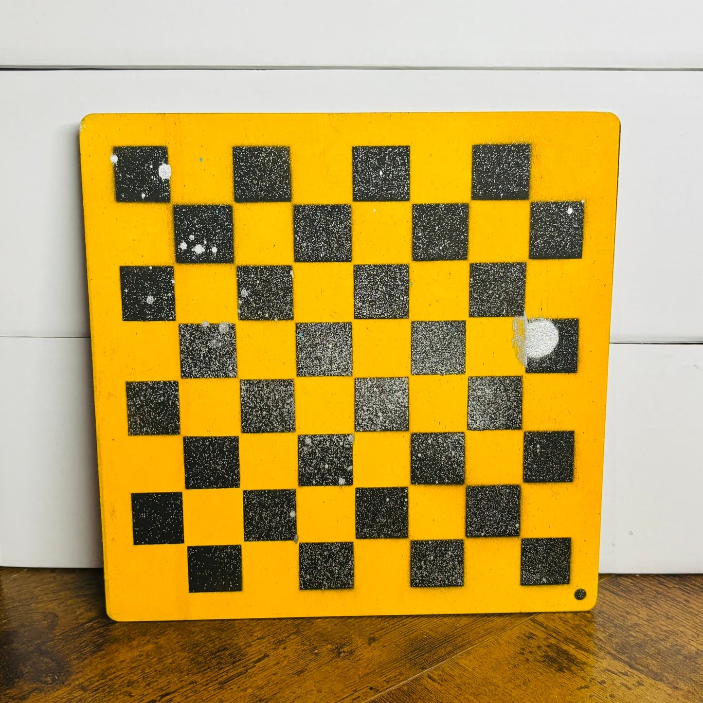 Yellow & Black - Painted Thin Wooden Chess Board