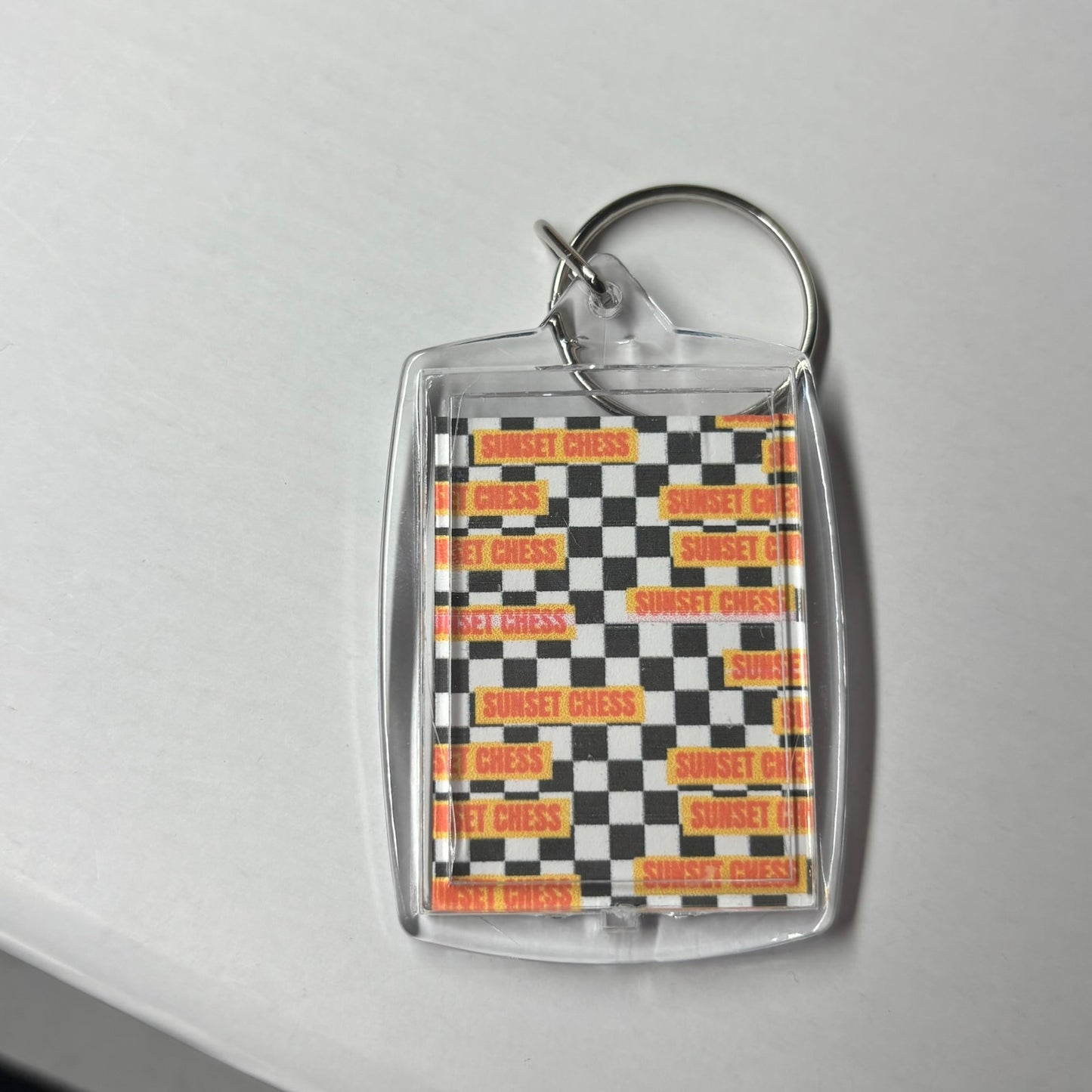 Space Jet - Sunset Chess Photo Keychain