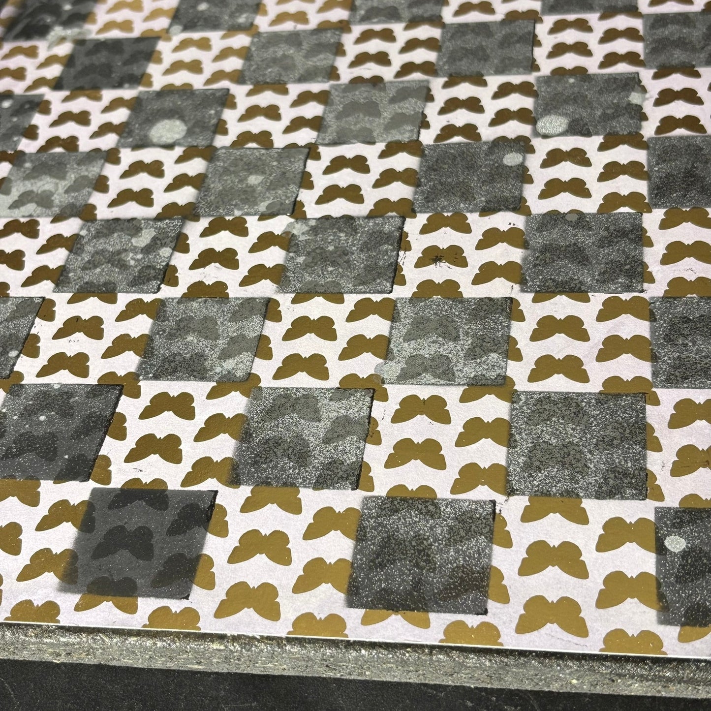 Golden Butterflies - Scrapbook Chess Board