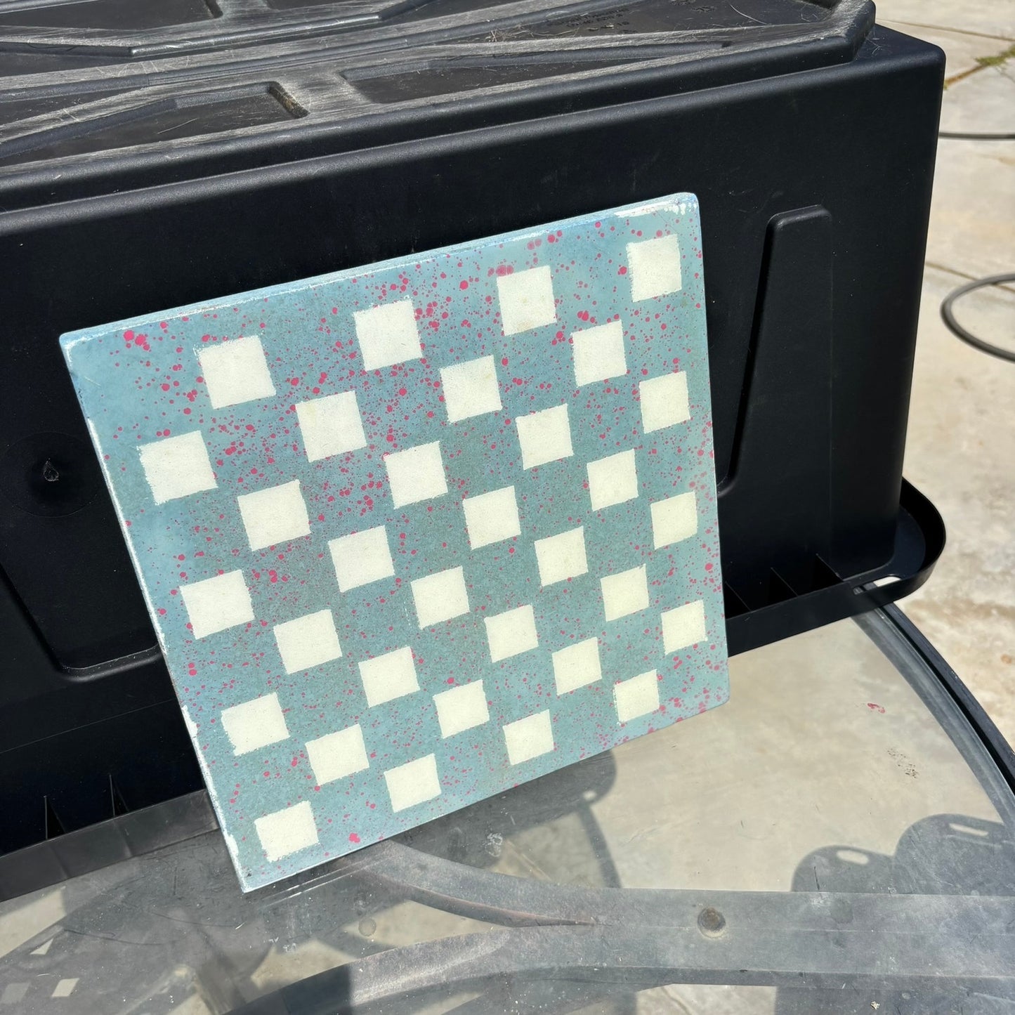 Pink Blue Clash - Resin Coated Chess Board