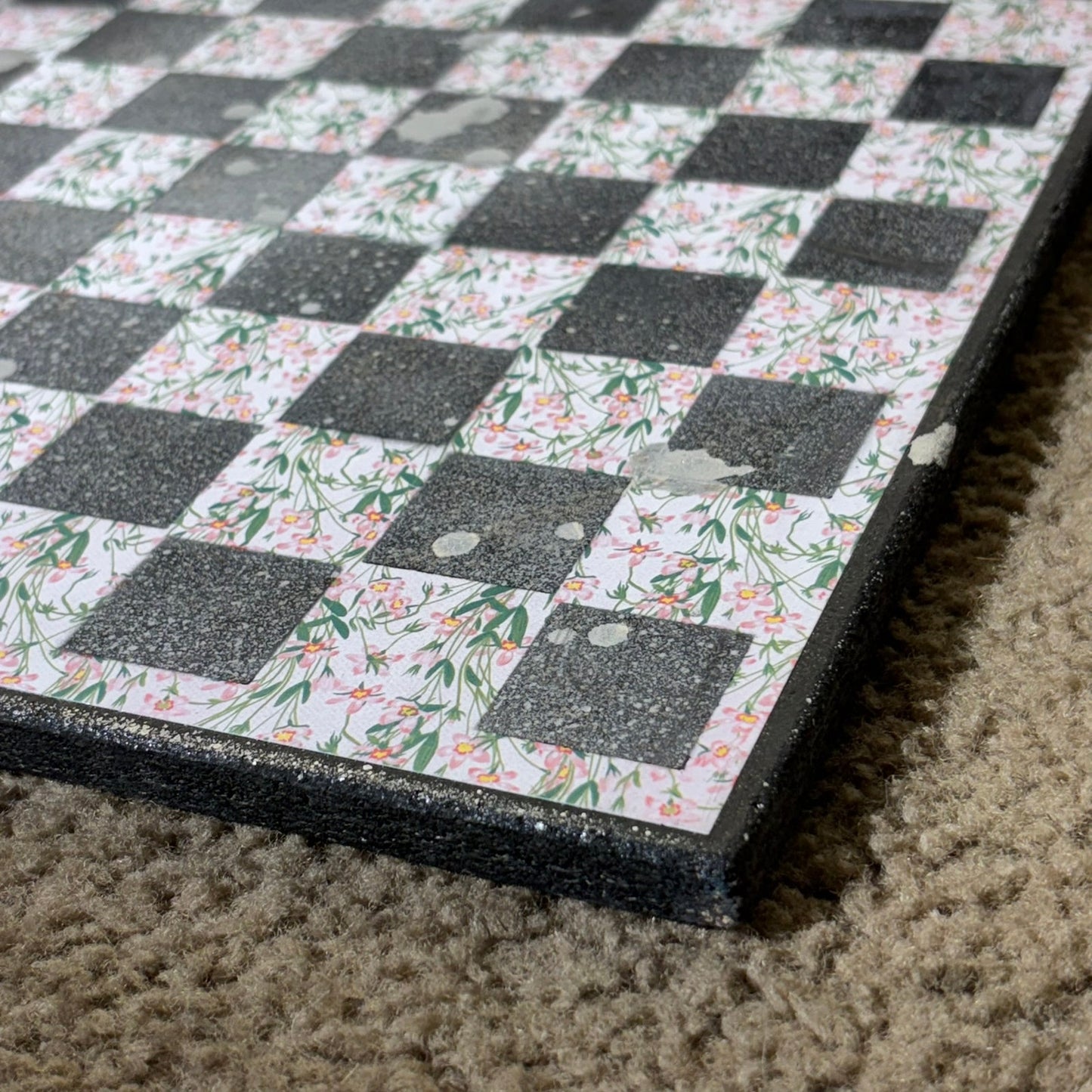 Chrome Mist Flowers - Scrapbook Chess Board