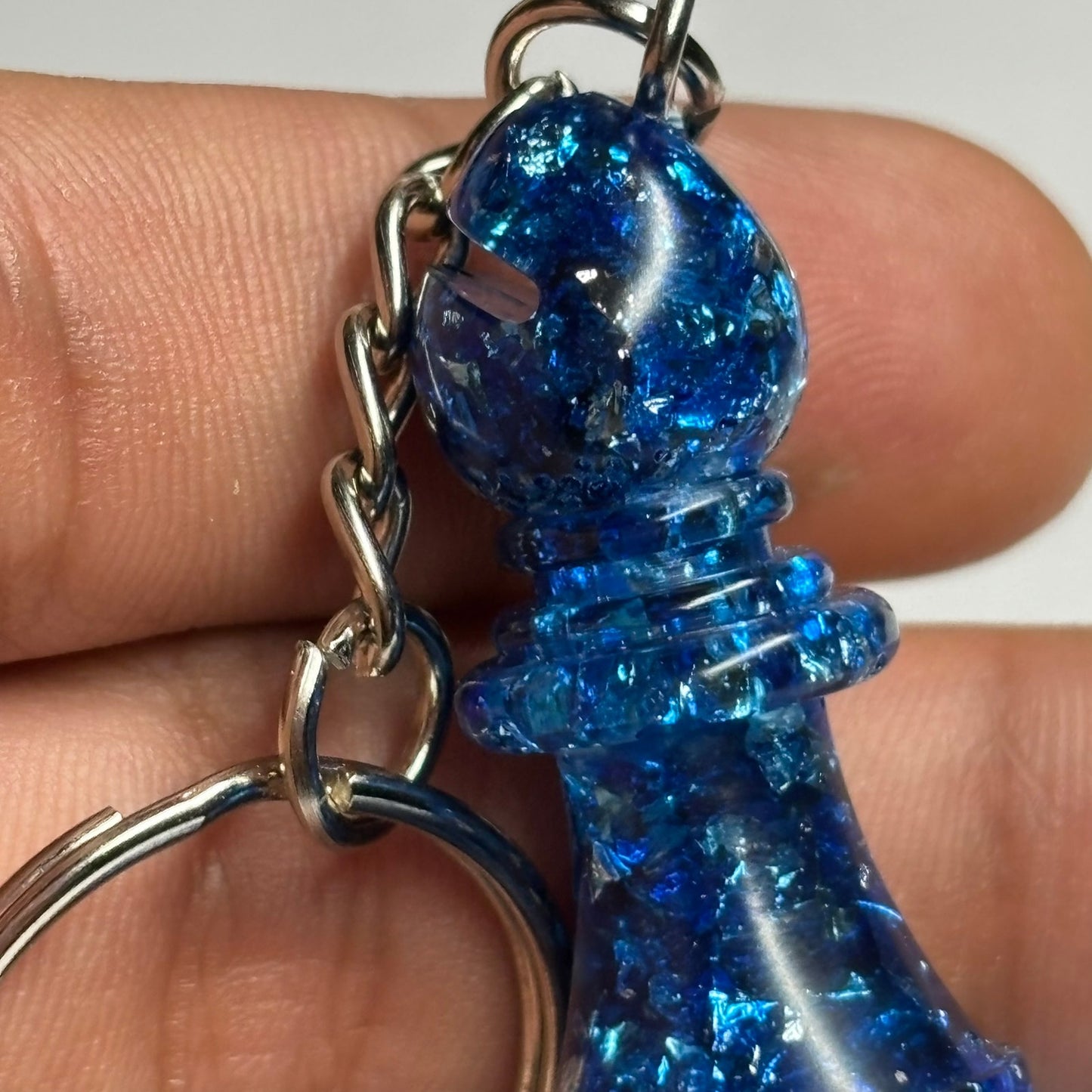 Blue Crystal Bishop - Handmade Resin Keychain