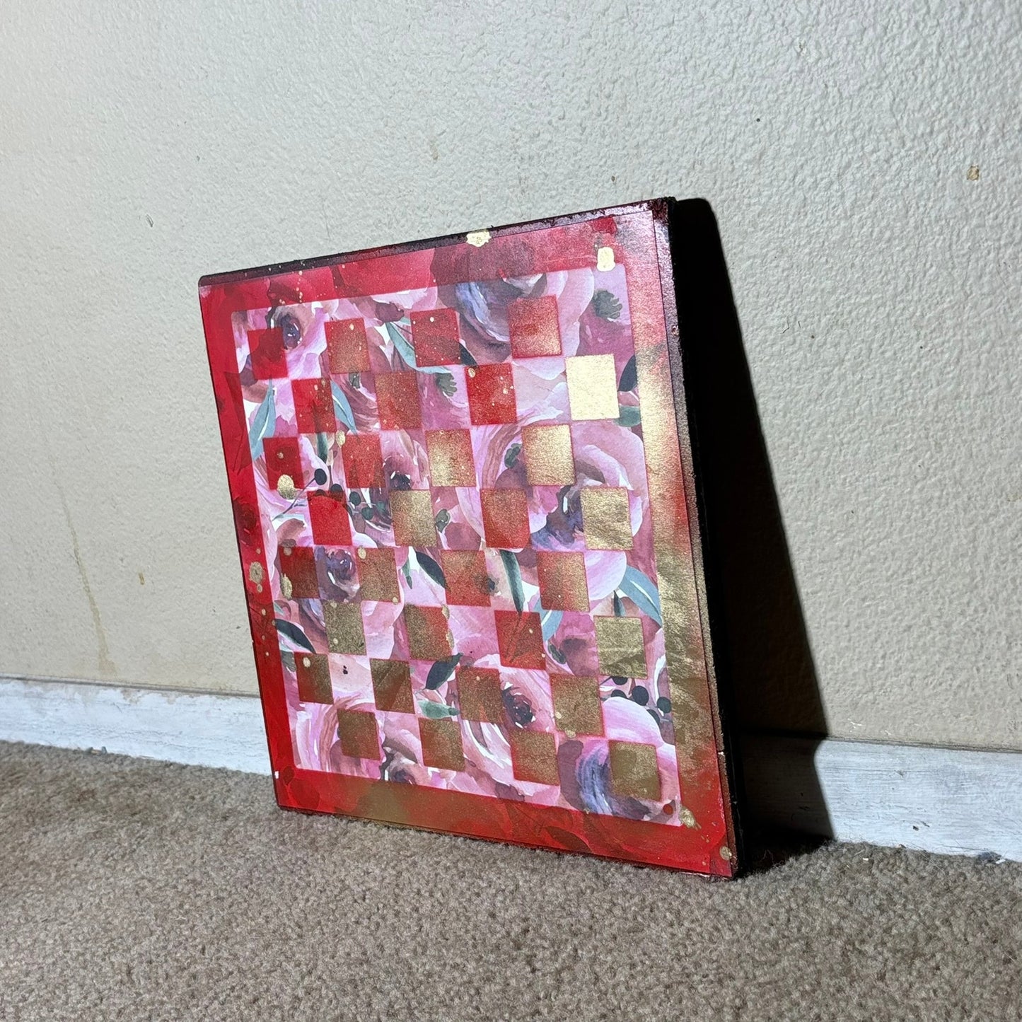 Red Golden Hue - Scrapbook Chess Board