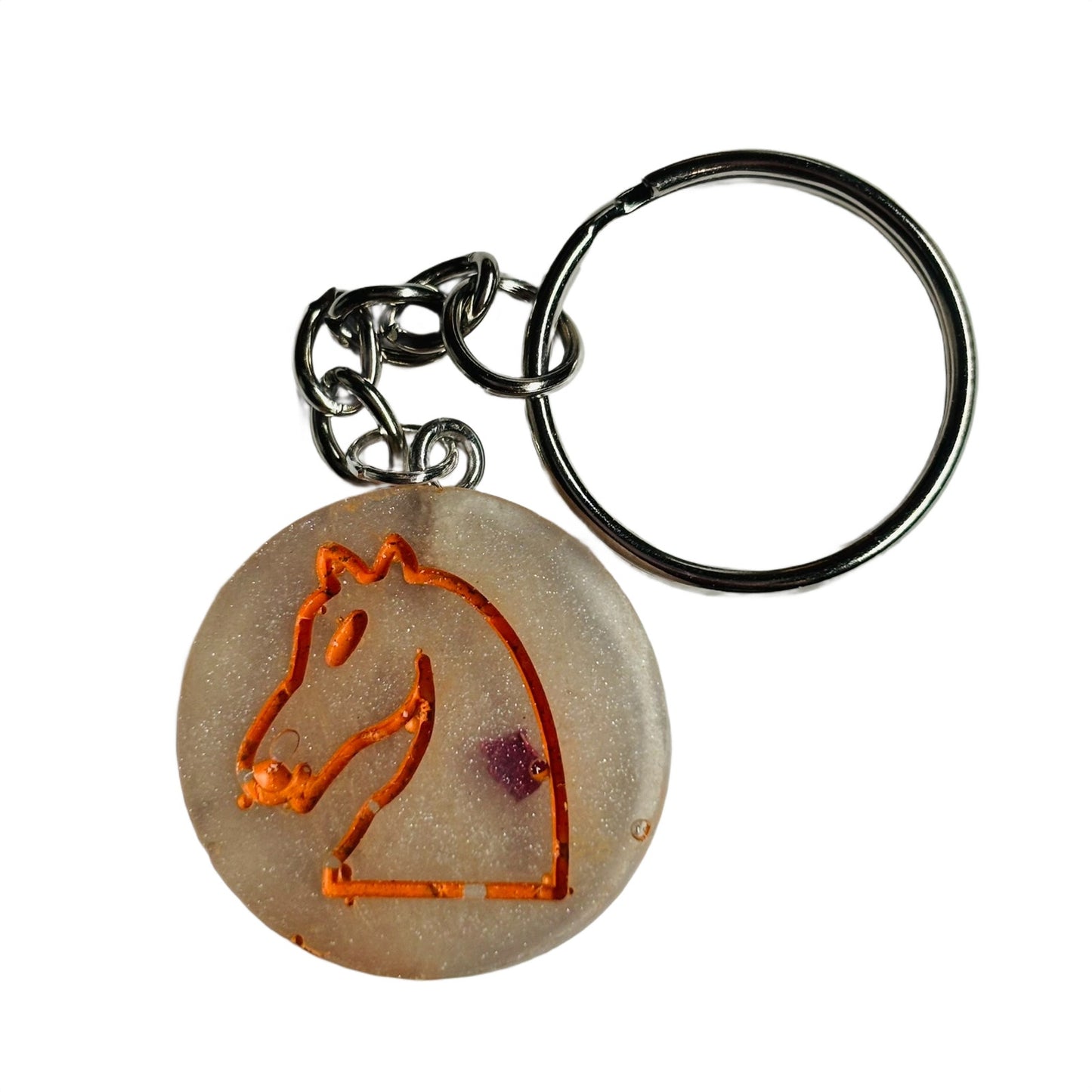 Iced Orange Knight - Handmade Resin Keychain