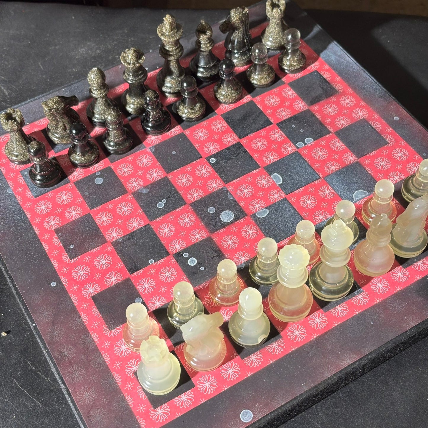 Vibrant Red - Scrapbook Chess Set
