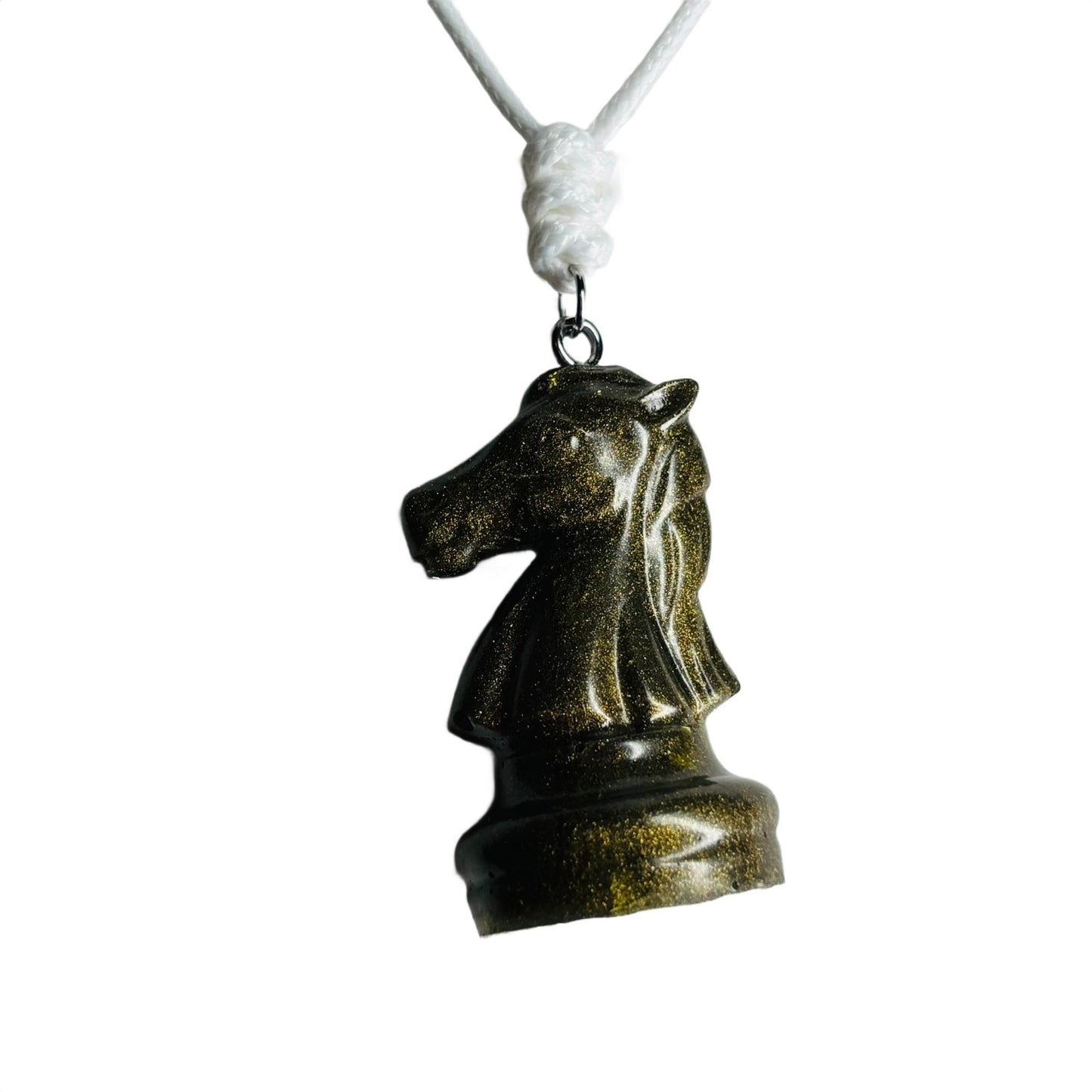 Alien Green Knight - Handmade Resin Chess Necklace