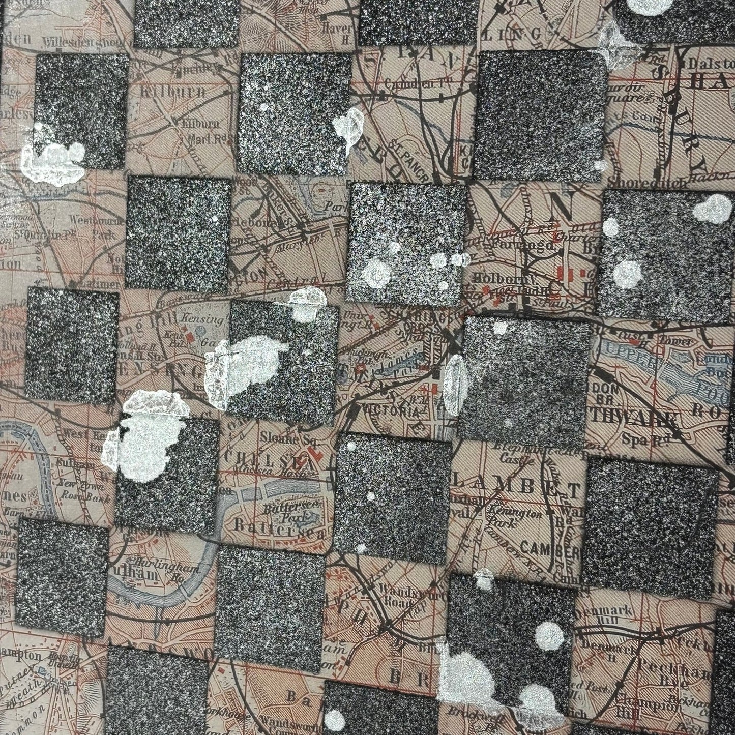 Vintage Maps - Scrapbook Chess Board