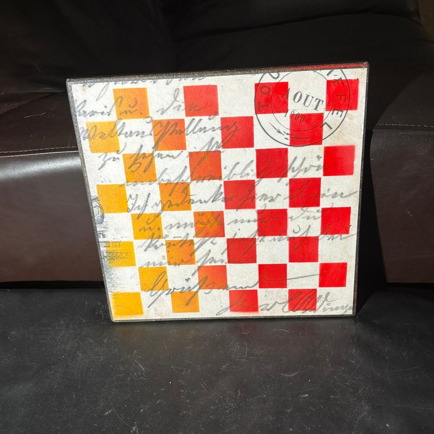 Vintage Sunset Writing - Scrapbook Chess Board