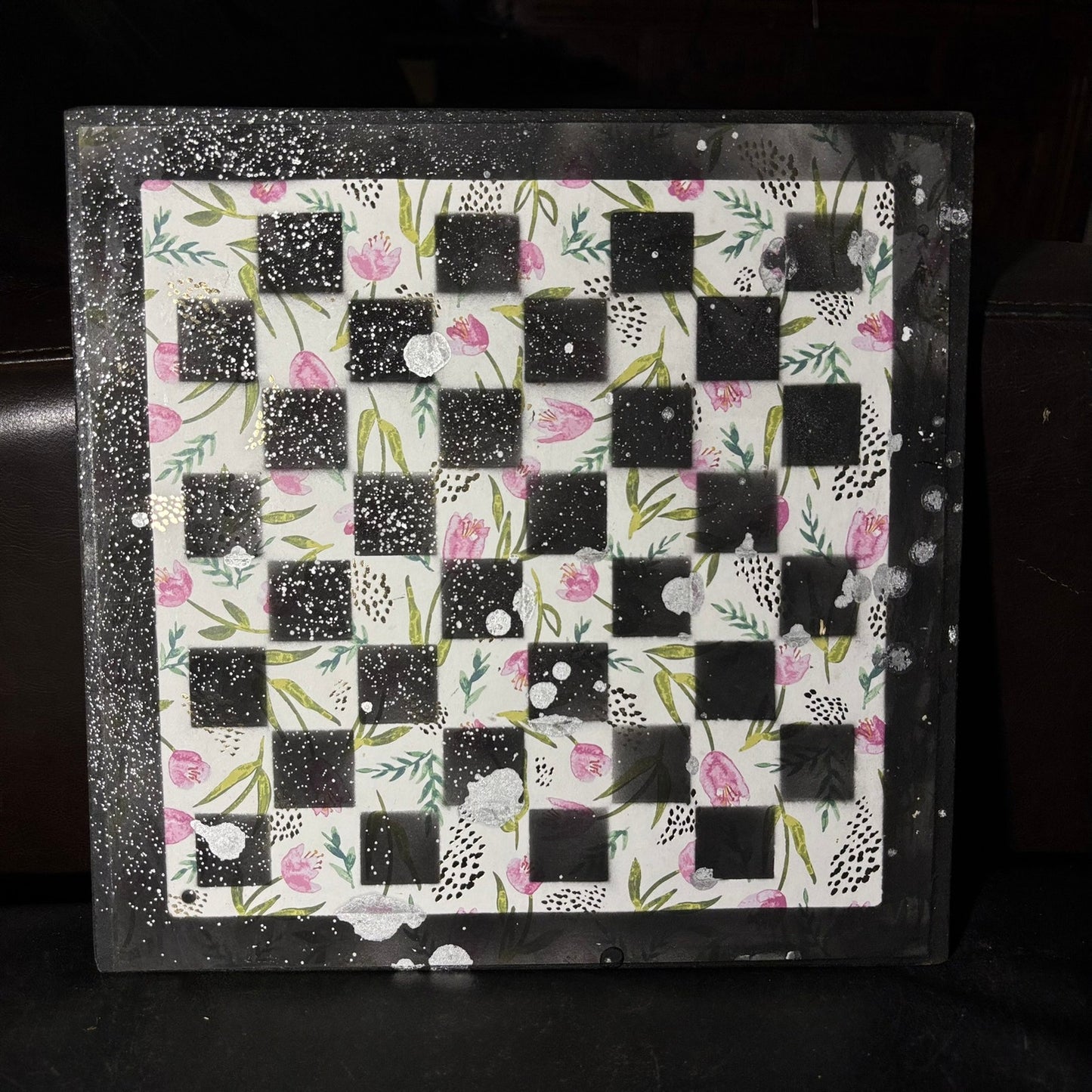 Simple Flowers - Scrapbook Chess Board