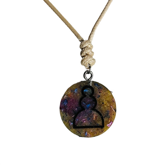 Vintage Pawn - Handmade Resin Chess Necklace