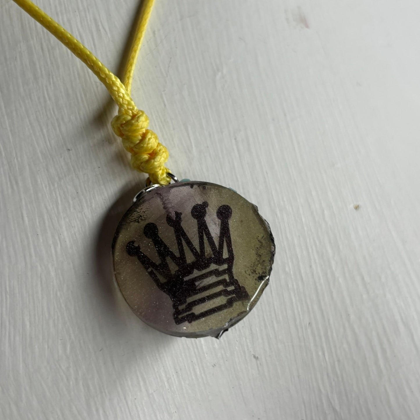 Dark Queen - Handmade Resin Chess Necklace