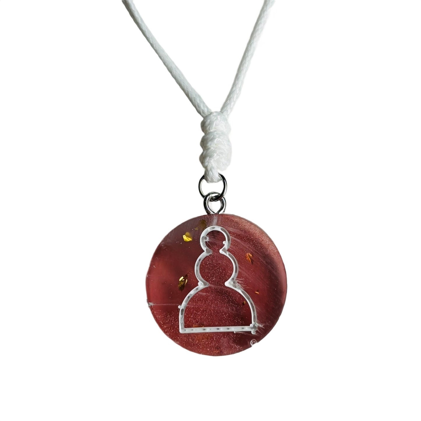 Violet Red Pawn - Handmade Resin Chess Necklace