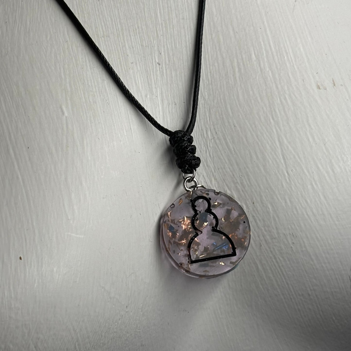 Violet Purple Pawn - Handmade Resin Chess Necklace