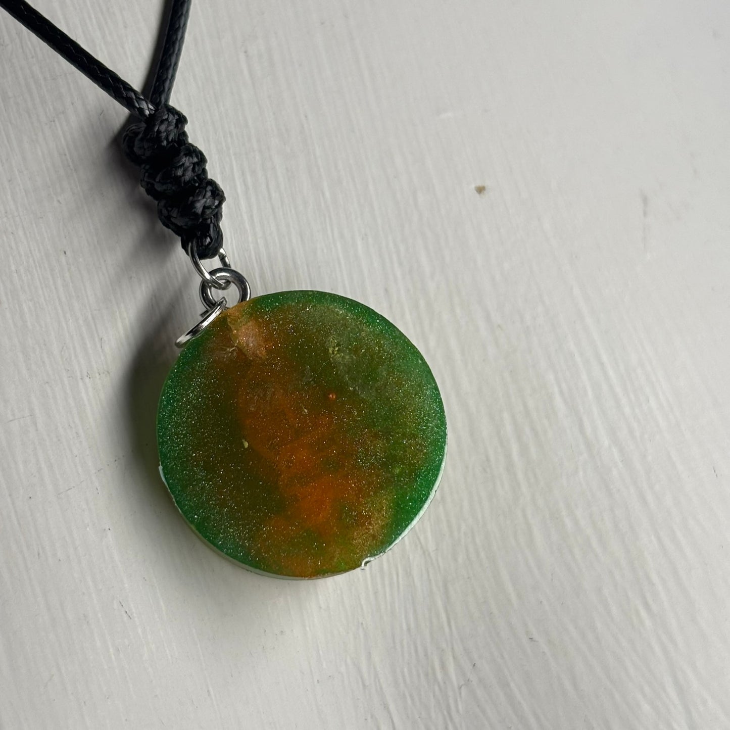 Green Splash Bishop - Handmade Resin Chess Necklace