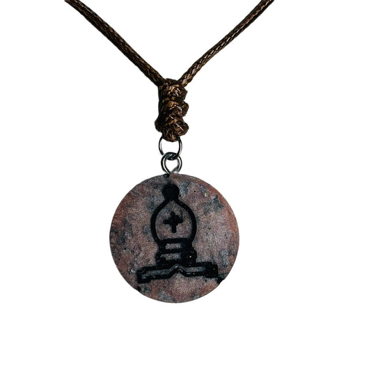 Luxury Bishop - Handmade Resin Chess Necklace