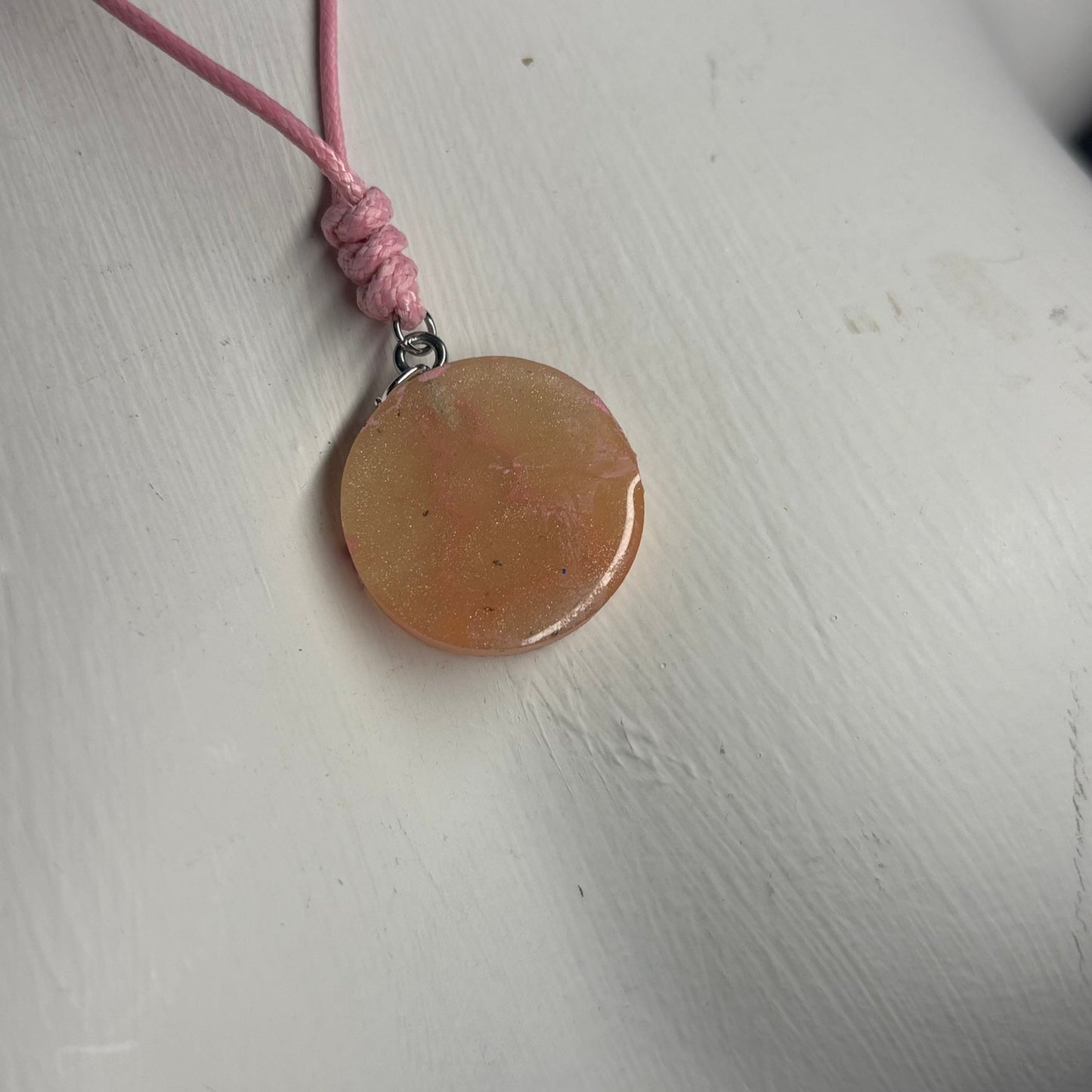 Sunset Pink Pawn - Handmade Resin Chess Necklace