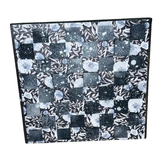 Snow Stained Flowers - Scrapbook Chess Board