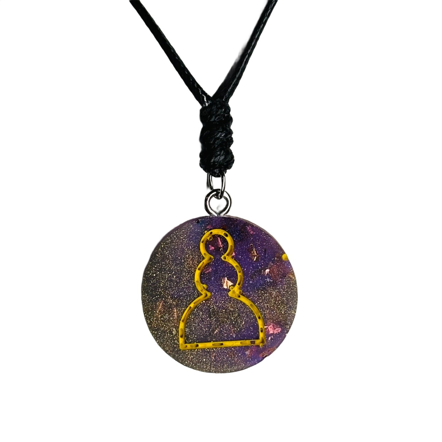Purple Crystal Pawn - Handmade Resin Chess Necklace