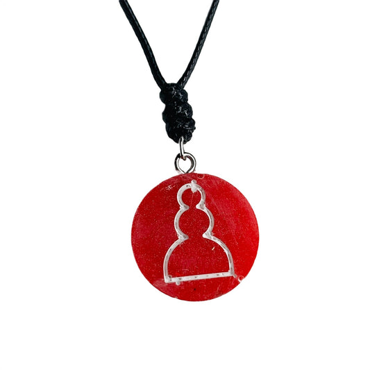Red Pawn - Handmade Resin Chess Necklace
