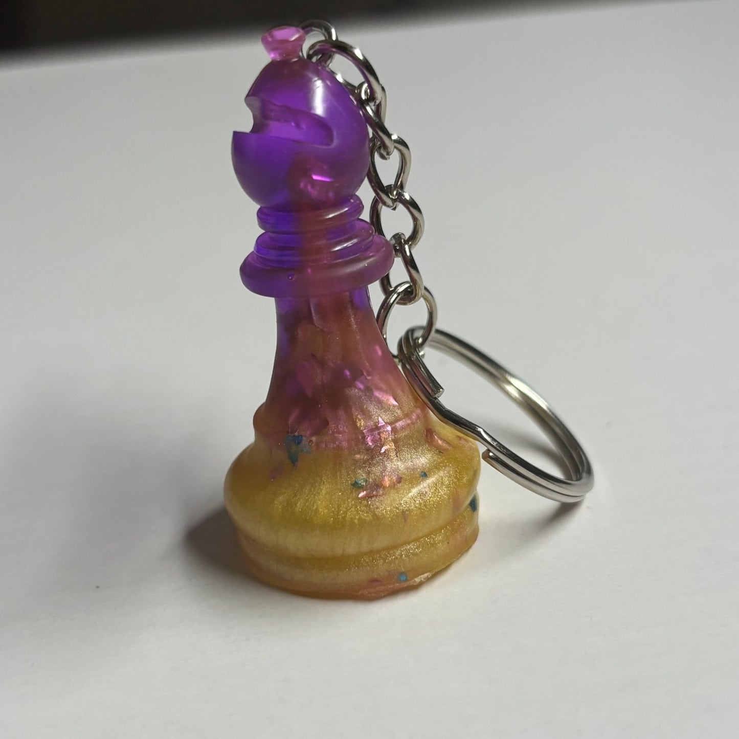 Royal Purple & Gold Bishop - Handmade Resin Keychain