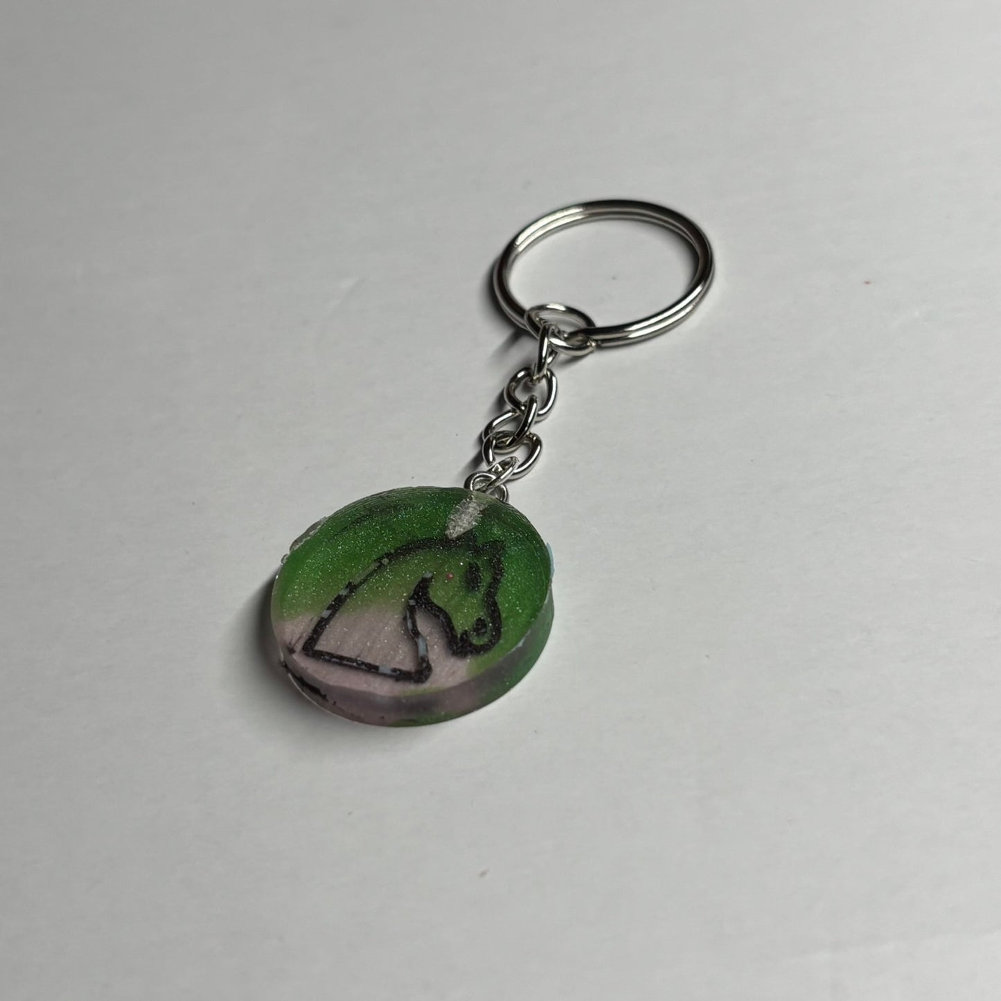 Green Capped Knight - Handmade Resin Keychain