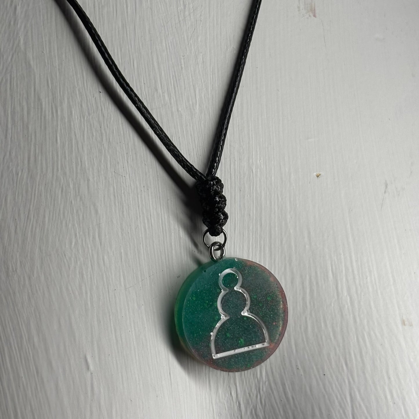 Green Pawn - Handmade Resin Chess Necklace