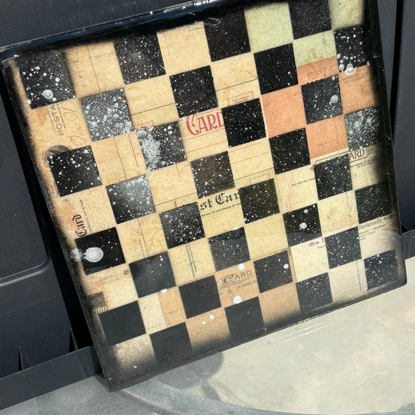 Classic Collage - Resin Coated Chess Board