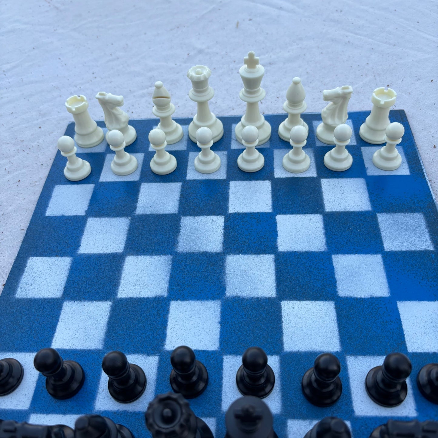 Simple Blue - Painted Chess Set