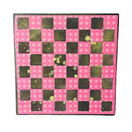 Red Pattern - Scrapbook Chess Board