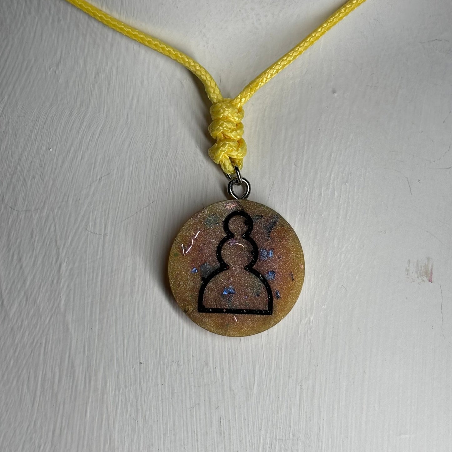 Classic Yellow Pawn - Handmade Resin Chess Necklace