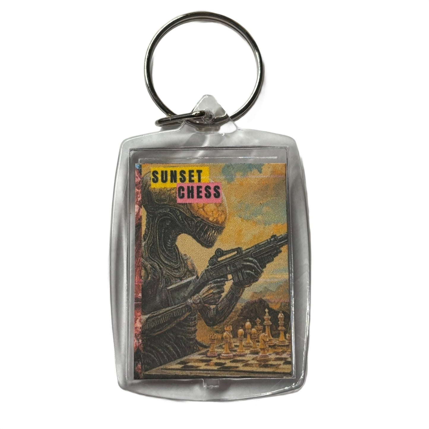 Alien With Weapon - Chess  Photo Keychain