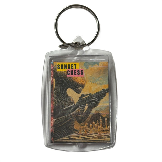 Alien With Weapon - Chess  Photo Keychain